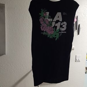 ONLY & SONS Black Tank Top with Pink Floral Graphic